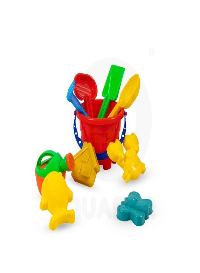 Quasar Beach Toy Set for Kids | Bucket | 2 Sand Modul | 2 Tools | 1 Gardening Water Can | Sand Garden | Pretend Role Play Set | Children Learn Play | Fun Toddler Kids Set | 10 Piece - Image 3